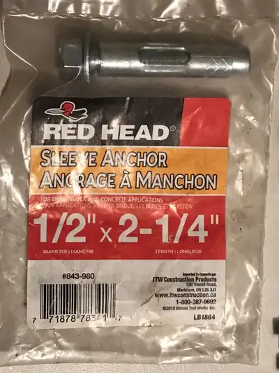 SLEEVE ANCHORS 1/2” x  2 1/4”, View more