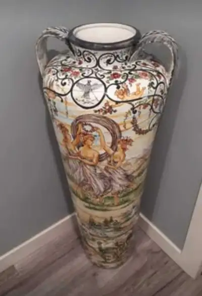 Very Large Majolica Style Vase , View more
