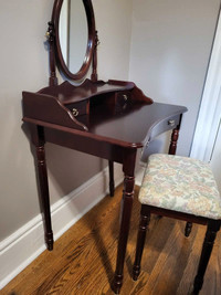 Small Make-Up Table w/ Mirror and Stool