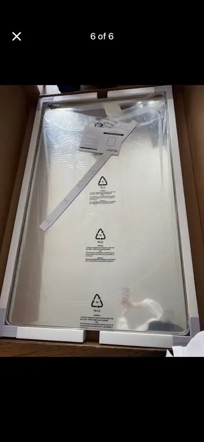 60”x36” gold brushed mirror, View more