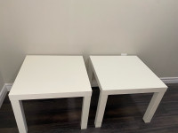 2x white side tables 55x55 cm