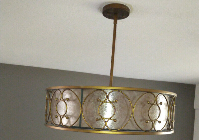 Light Fixture - Pendant, Round Bronze Metal Wrapped Shade in Indoor Lighting & Fans in Markham / York Region - Image 2