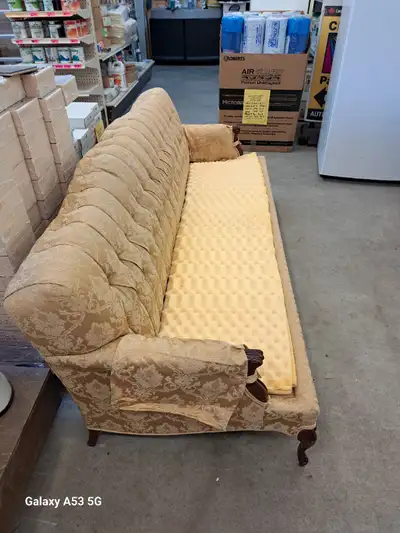 chesterfield/couch and two ends tables, View more