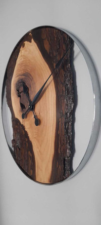 Big live edge black walnut clock