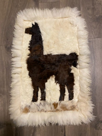 Vintage Alpaca Llama Fur Rug 20” x 30”