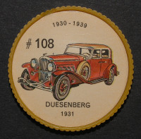 Jeton jello #108 / jello token / voiture / Duesenberg 1931