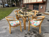 Bamboo dining table and chairs 