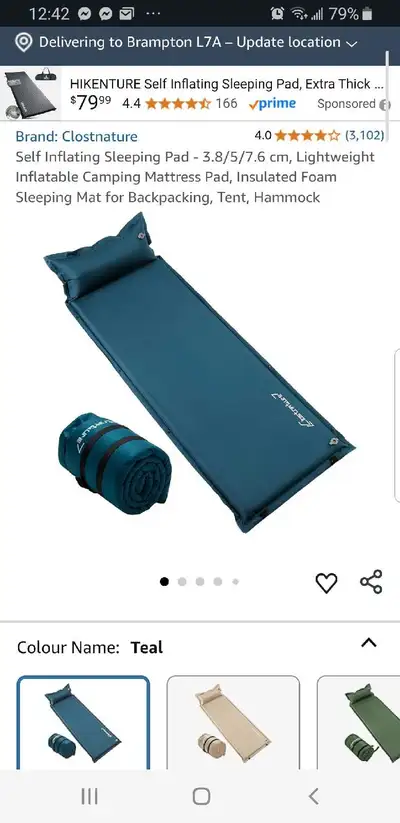 Clostnature Self Inflating Sleeping Pad for Camping like new, View more