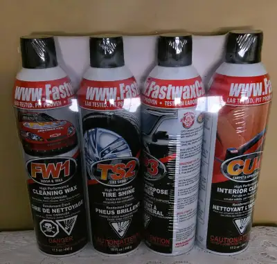 TWO "FAST WAX" FW1 4-Pack Waterless Car Wash and Wax Detail Kits. EACH PACK OF "FAST WAX" WATERLESS...