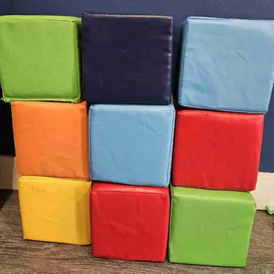 Set of 9 soft foam blocks, not in the box. Smoke free, pet friendly home. Pick up in Beausejour.