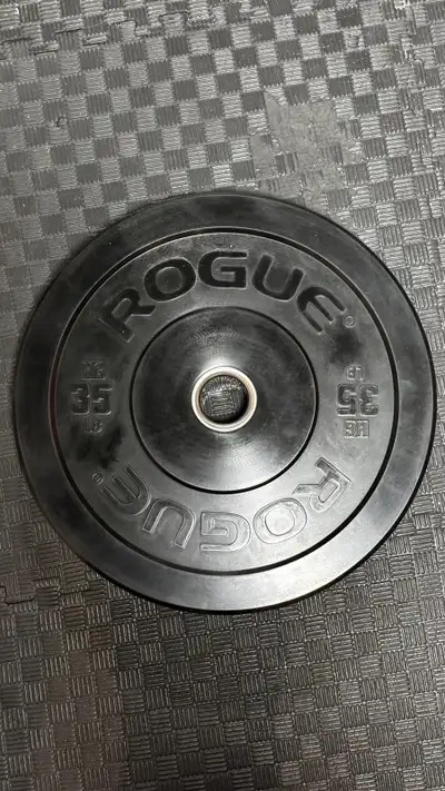 Brand new (never used) Rogue bumper plate 35lb Only 1 available