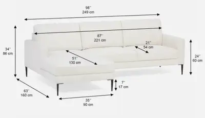 TERESAmodern right-facing sectional sofa, View more