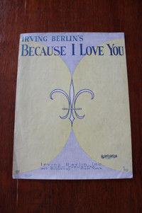 Because I Love You - Irving Berlin - Sheet Music - 1926