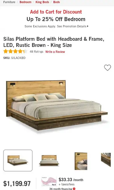 King Size Platform Bedframe with LED Lighs, View more