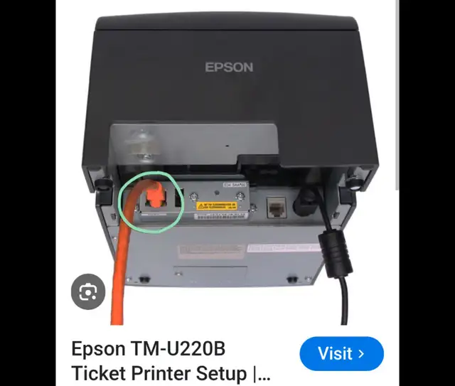 EPSON TM-U220B POS Receipt Printer – Serial / Ethernet62863285378307123