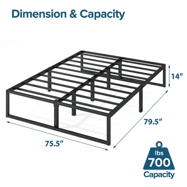 New Zinus King Bed Frame – Lorelai 14 inch in Beds & Mattresses in Markham / York Region - Image 3