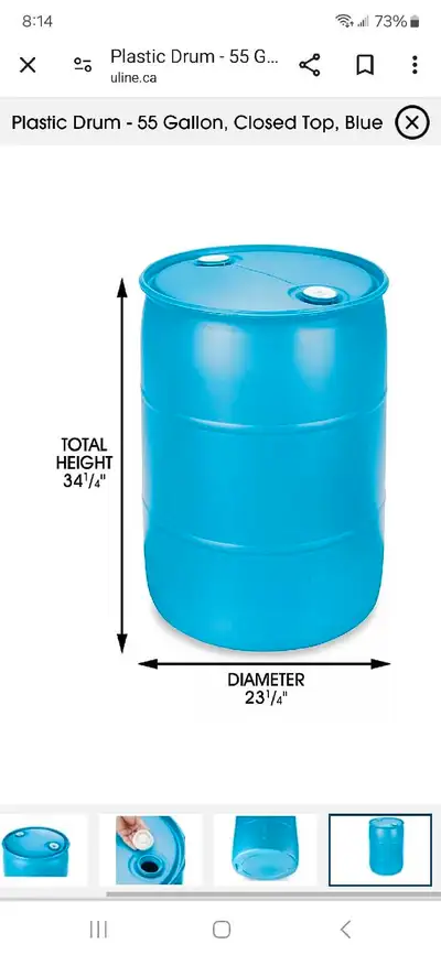 55 gallon barrels $ 20each 32 blue