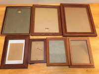 7 Wood Frames with glass of various sizes