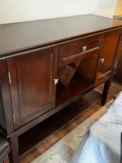 Hutch/Server with Drawer, Cabinets and Wine Rack, View more