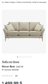 Sofa en tissus beigne négociable neuf