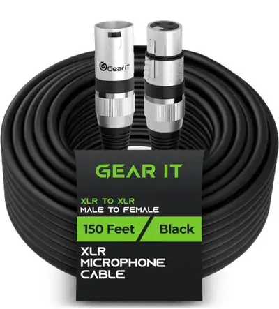 GearIT XLR to XLR Microphone Cable (150 Feet, 1 Pack), View more