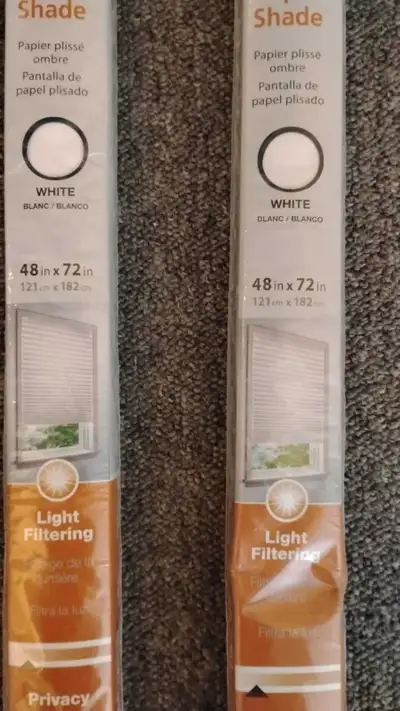 NEW- White Blinds / Shades. Paper / Vinyl.  Window Cover, View more