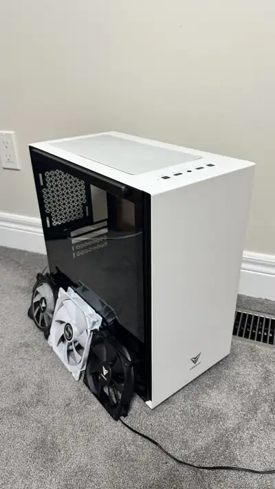 Mid Tower White Gaming PC  Case + 3 Fans, View more