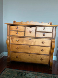 Chest of drawers, antique, handcrafted & decorated wood