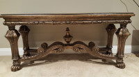 Leather Top Console table