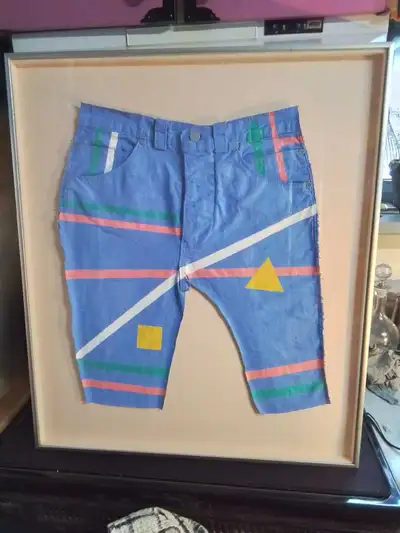 Likely 1980s framed painted jeans, View more