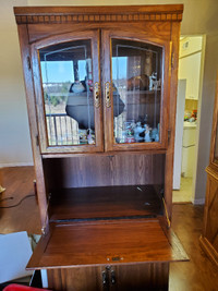 Single wood Hutch with credenza
