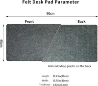 Brand New - Dark Grey, Felt Desk Mat/Pad at 35" x 15.8"