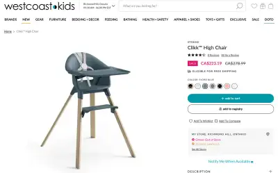 Stokke Clikk high chair - Fjord blue +accesories, View more