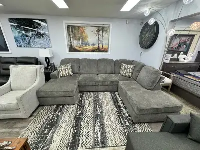 New Smart 2-Piece Fabric Sectional Sofa Set Amazing Sale, View more