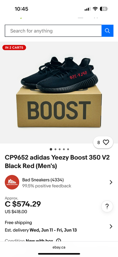 Men’s adidas 350 Yeezy boost shoes size 8, View more