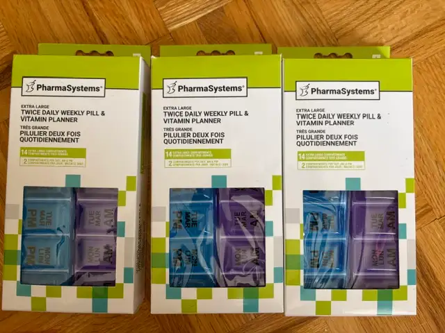 Lot of 3 Pill Organizers TG / 3 Weekly Pill Planners XL
