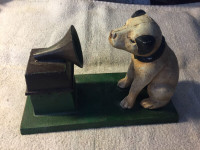 Antique/Vintage Cast Iron RCA Victor Dog & Phonograph Figure