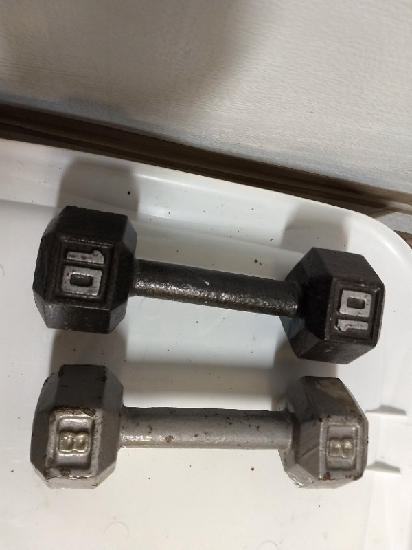 Cast Iron dumbbells from 2 1/2 lbs.  - 10 lbs. each in Exercise Equipment in Hamilton - Image 2