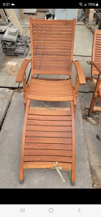 Solid hardwood deck chairs/pair