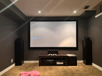 Home theatre system with 3 recliner chairs