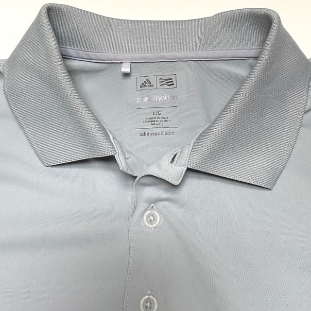 Men’s Large Adidas Pure Motion Golf Shirt  - Dove Grey in Golf in Winnipeg - Image 3