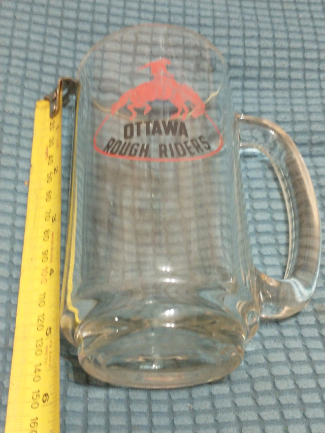 1980s CFL Ottawa Rough Riders glass mug in Arts & Collectibles in City of Toronto - Image 2