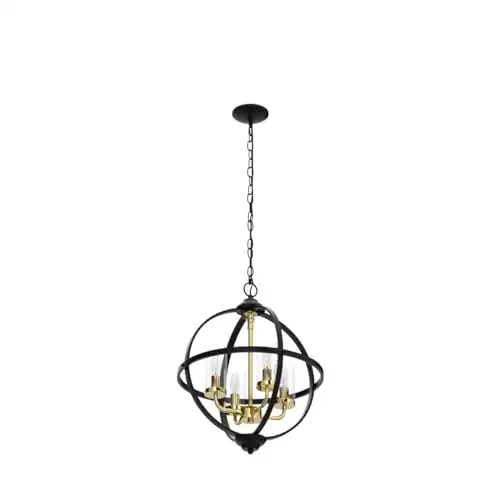 Treekee 17" Black & Gold Rustic Chandelier – 4 Light Pendant for in Other in Mississauga / Peel Region - Image 7