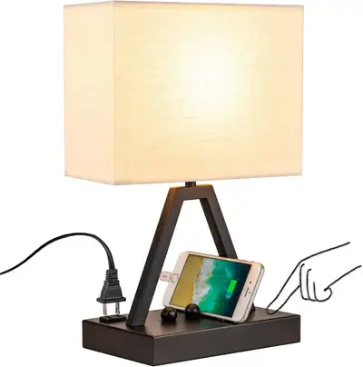 Touch Control Table Lamp, 3-Way Dimmable Desk Lamp with USB, View more