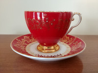 Royal Grafton Fine Bone China Tea Cup and Saucer Red/Gold