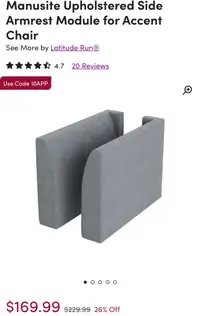 REPLACEMENT SOFA ARMREST PART - HONBAY SECTIONAL SOFA