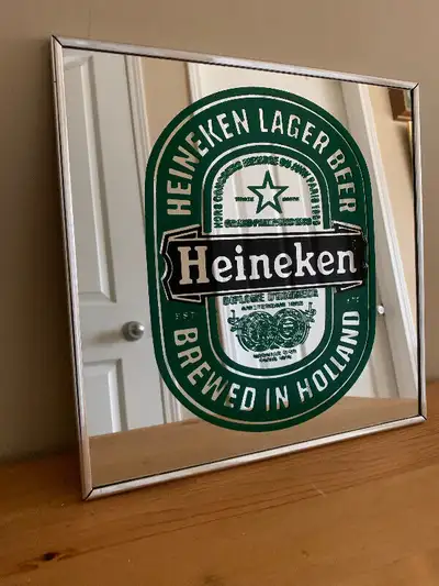 Vintage Heineken bar beer mirror Excellent Condition, View more
