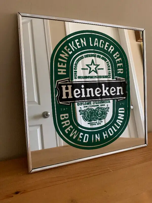 Vintage Heineken bar beer mirror Excellent Condition in Arts & Collectibles in Calgary - Image 2