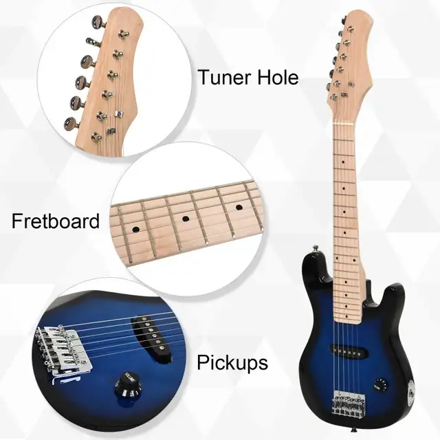 30 Inch Kids Electric Guitar 3/4 Size Beginner Starter Kit w/ 5W in Guitars in Markham / York Region - Image 6