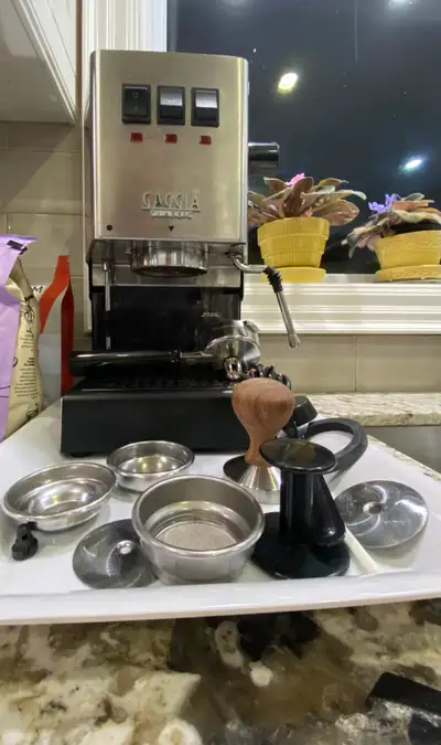 Gaggia Classic, Capresso Grinder &  accessories, View more